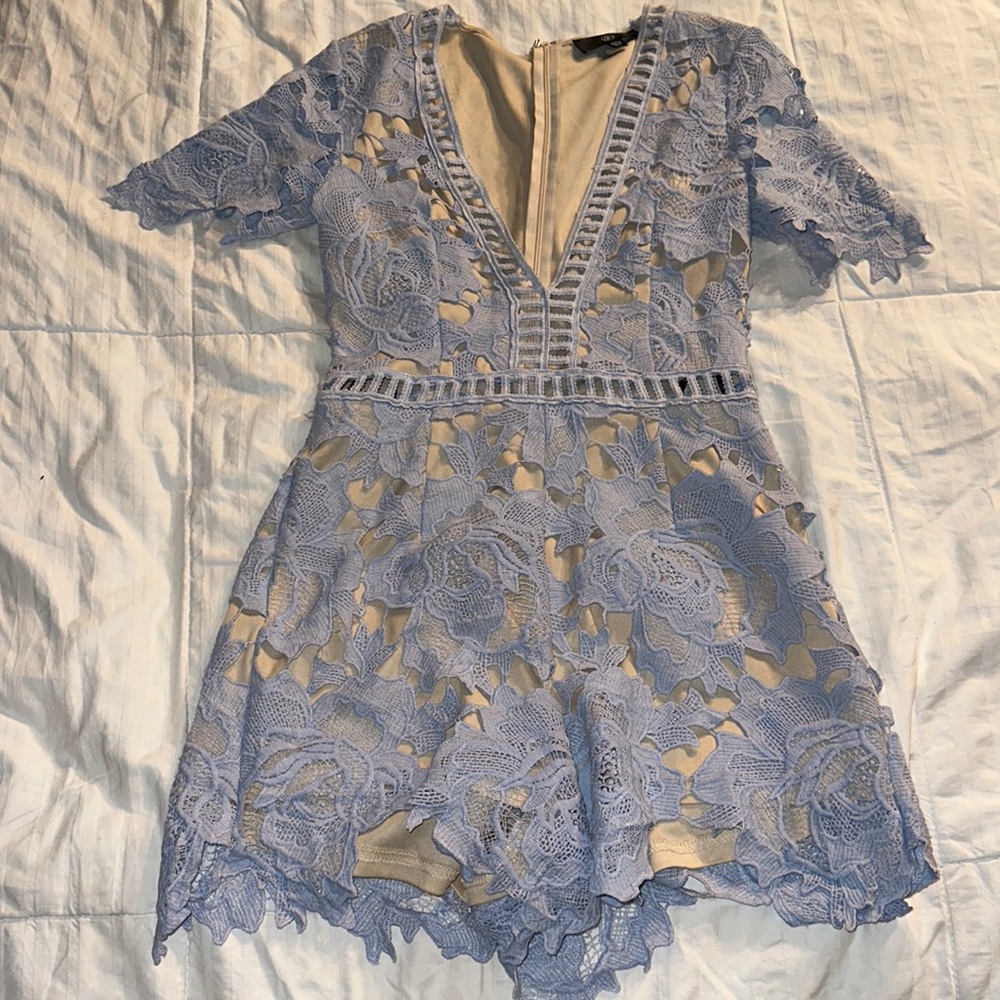 Embroidered lace romper